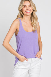 Violet Rounded Hem Sleeveless Top