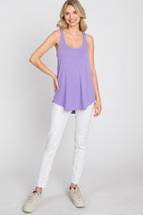 Violet Rounded Hem Sleeveless Top