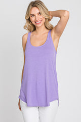 Violet Rounded Hem Sleeveless Top