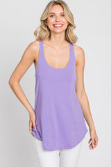 Violet Rounded Hem Sleeveless Top