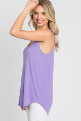 Violet Rounded Hem Sleeveless Top