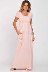 Light Pink Basic Maxi Dress