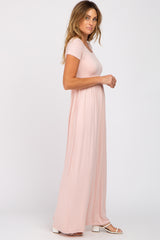 Light Pink Basic Maxi Dress