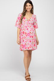 Ivory Multi Floral Maternity Mini Dress