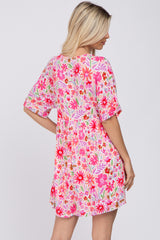 Ivory Multi Floral Mini Dress