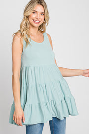 Mint Tiered Sleeveless Top