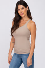 Mocha Ribbed Racerback Tank Top