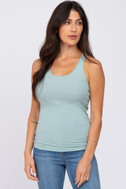 Mint Ribbed Racerback Tank Top