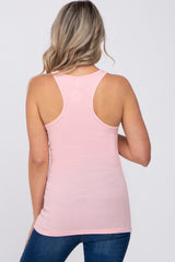 Light Pink Ribbed Racerback Maternity Tank Top