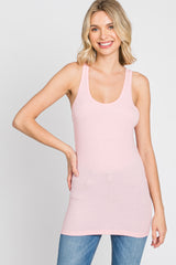 Light Pink Ribbed Racerback Maternity Tank Top