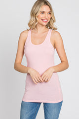 Light Pink Ribbed Racerback Tank Top