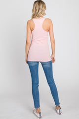 Light Pink Ribbed Racerback Tank Top