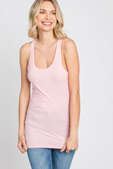 Light Pink Ribbed Racerback Tank Top