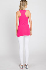 Fuchsia Ribbed Racerback Tank Top