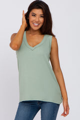 Sage Ribbed Tank Top