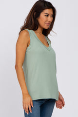 Sage Ribbed Tank Top