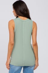 Sage Ribbed Maternity Tank Top