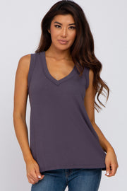 Charcoal Ribbed Tank Top