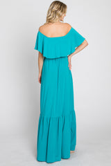 Turquoise Off Shoulder Maxi Dress