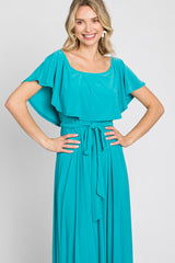 Turquoise Off Shoulder Maxi Dress