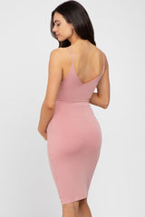 Pink Thin Strap Maternity Dress