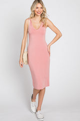 Pink Thin Strap Maternity Dress