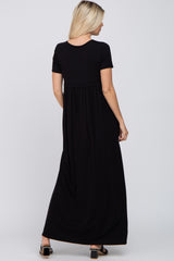 Black Empire Waist Maxi Dress