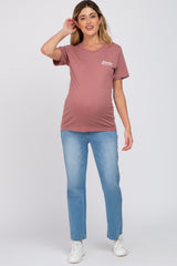 Mauve Mama Graphic Maternity Tee