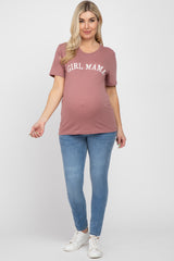 Mauve "GIRL MAMA" Graphic Maternity Tee