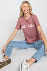 Mauve "GIRL MAMA" Graphic Maternity Tee