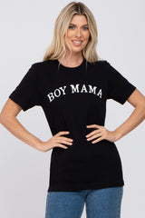 Black "BOY MAMA" Graphic Tee