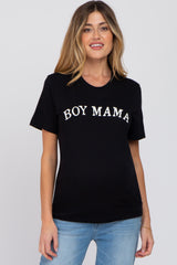 Black "BOY MAMA" Graphic Maternity Tee