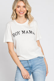 Ivory "BOY MAMA" Graphic Tee