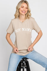 Beige "BOY MAMA" Graphic Tee