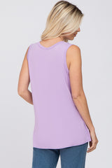 Lavender Sleeveless Side Slit Top