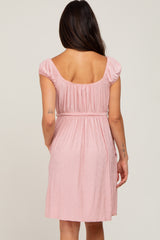 Light Pink Front Tie Dress