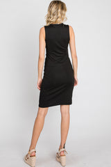 Black Fitted Wrap Dress