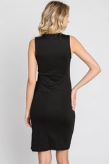 Black Fitted Wrap Dress