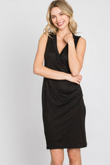 Black Fitted Wrap Dress