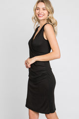 Black Fitted Wrap Dress