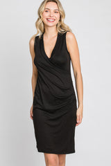 Black Fitted Wrap Dress