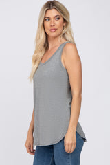 Heather Grey Curved Hem Tank Top