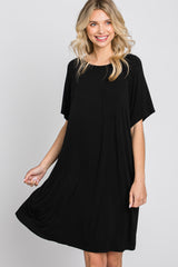 Black Front Pocket Raglan Dress