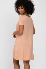 Salmon Basic Dress