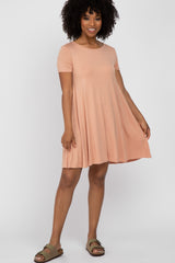 Salmon Basic Dress