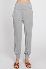 Heather Grey Foldover Joggers