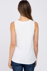 Ivory V-Neck Maternity Tank Top