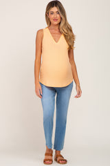 Peach V-Neck Maternity Tank Top