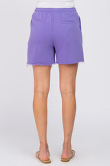 Lavender Drawstring Fleece Shorts