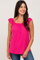 Fuchsia Flutter Sleeve Top